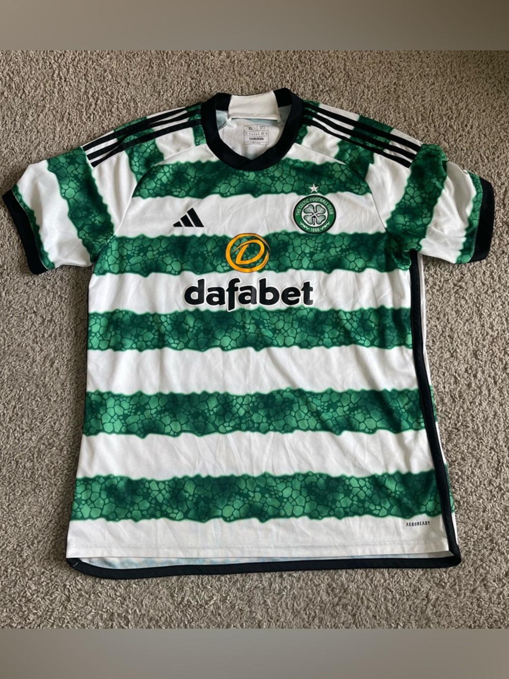 Adidas The Celtic Football Club 23 / 24 Striped Soccer Jersey